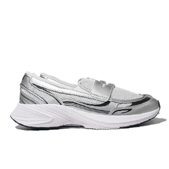 Nomad Loafers White Silver