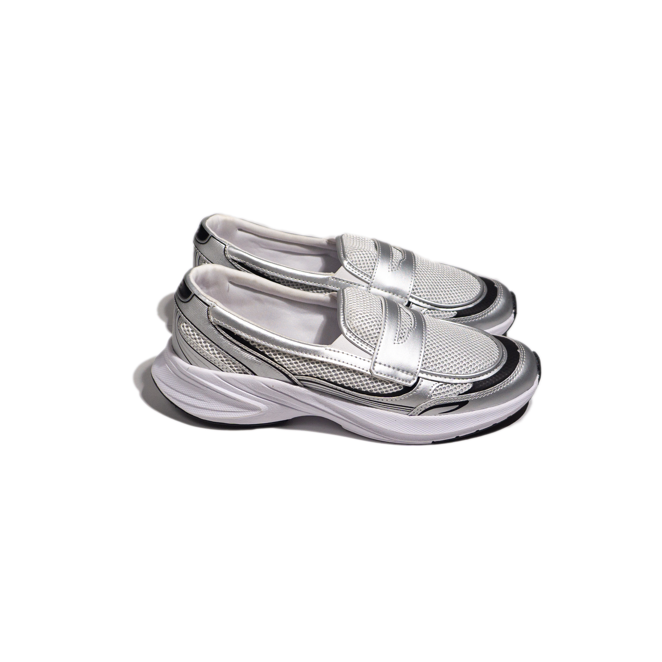 Nomad Loafers White Silver - Image 3
