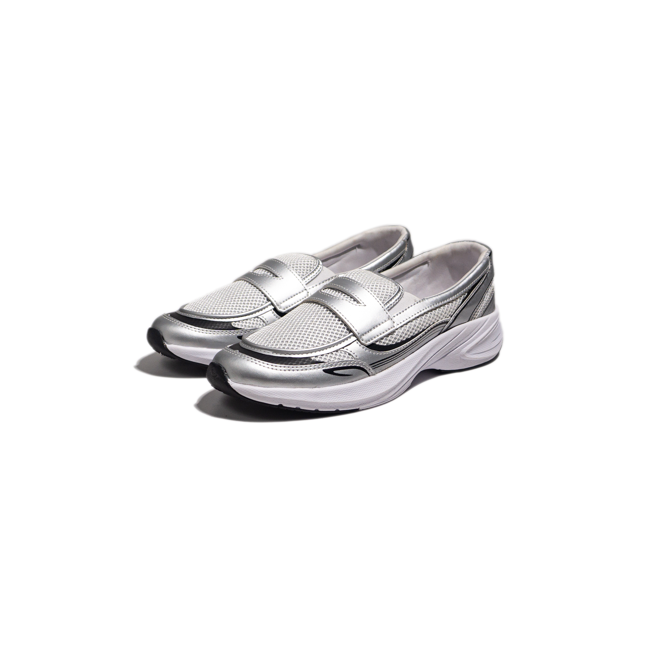 Nomad Loafers White Silver