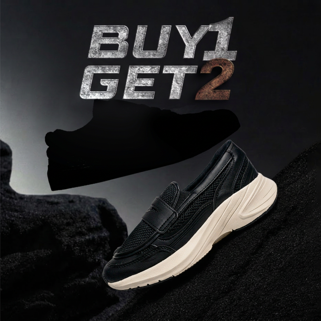 BUY 1 GET 2 - Nomad Loafers Black White